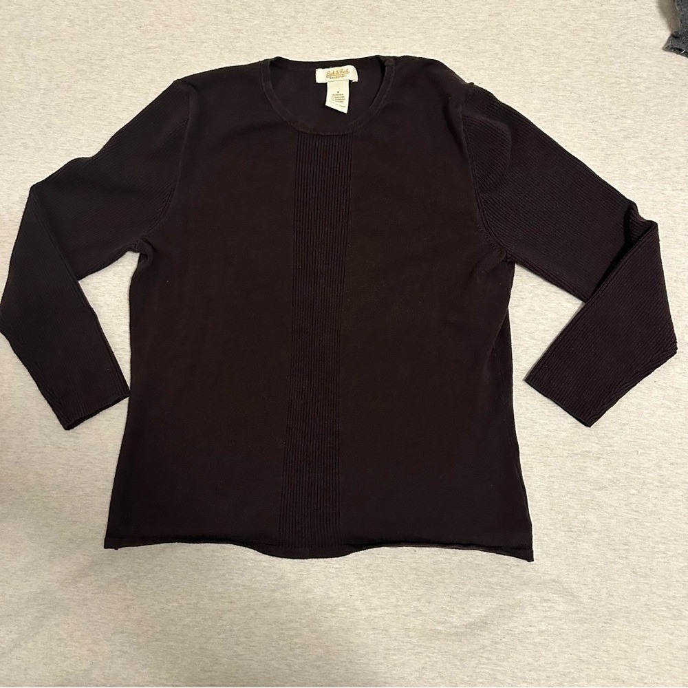 Peck &‎ Peck Black Long Sleeve Top